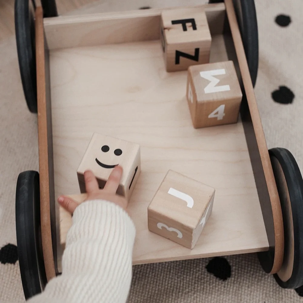 OOH NOO -Wooden Alphabet Blocks in White